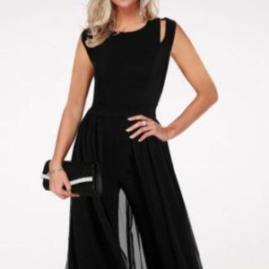 Jumpsuit with Chiffon pant overlay